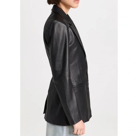 Reformation x Veda Hal Fitted Leather Blazer  NWOT - Picture 5 of 6